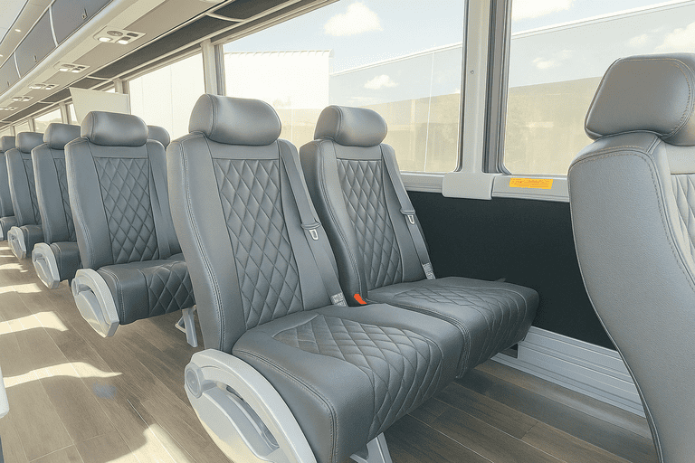 interior of Coach Bus Irving charter bus